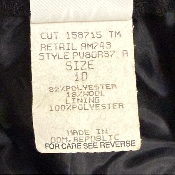 NWT Vintage Napa Studio Black Wool Crepe Trousers – Size 10 Petite, Washable - Picture 9 of 15